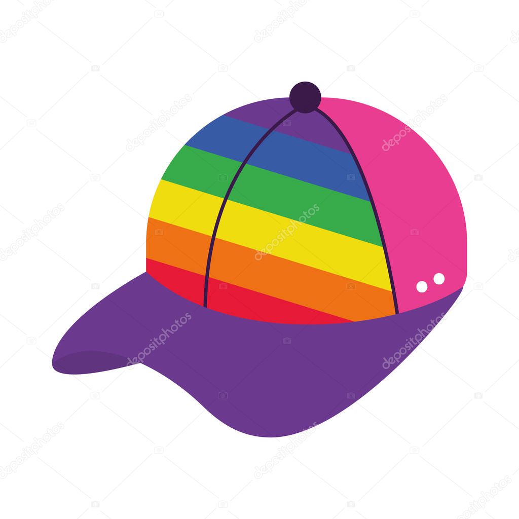 cap with pride colors, flat style
