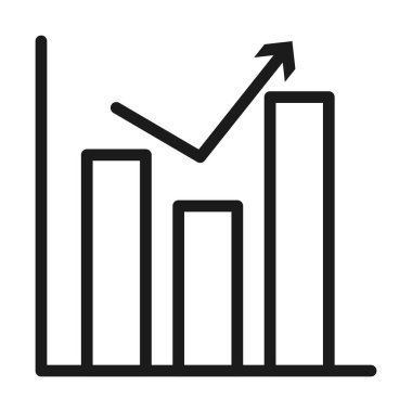 Yükselen ok simgesine sahip grafik çubuğu karakteri, satır biçimi