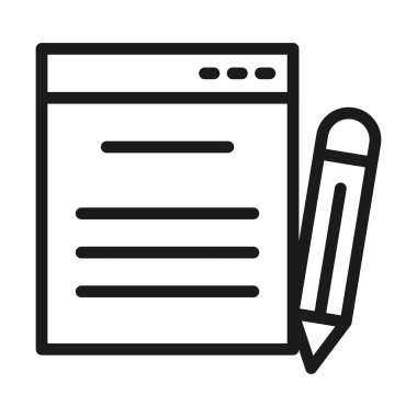 notlar ve kalem simgesi, satır biçimi