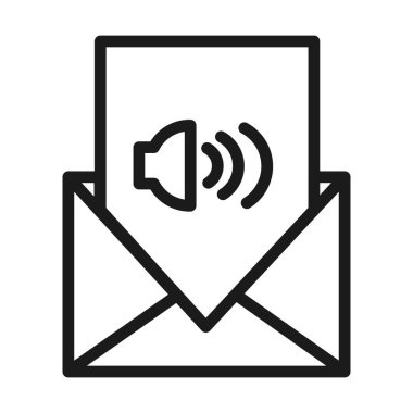 harf ve zarf hoparlör simgesi, satır biçimi