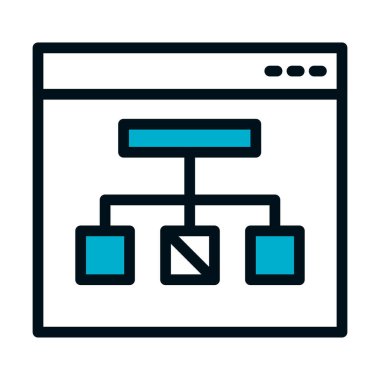 Kavramsal harita simgesine sahip web sayfası, yarı renk yarı satır biçimi