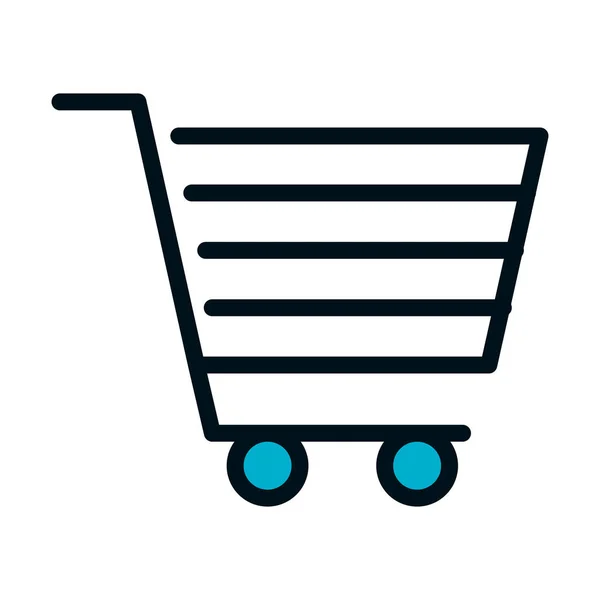 Shopping cart icon, half color half line style — Stock Vector