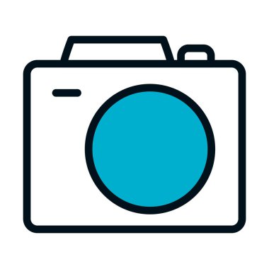 fotoğraf makinesi simgesi, yarı renk yarı çizgi biçimi