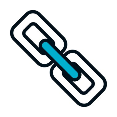 bağlantı zinciri simgesi, yarı renk yarı çizgi biçimi