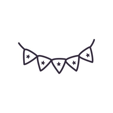 Yıldız çizgisi biçim vektör tasarımlı parti flaması
