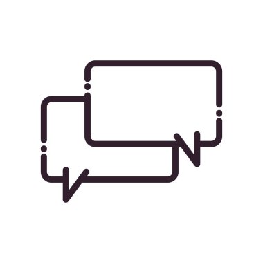 Dikdörtgen iletişim baloncukları çizgi biçim vektör tasarımı