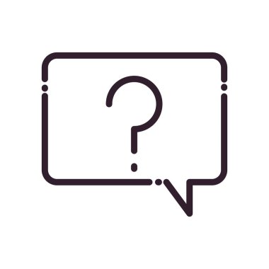 Soru işareti biçim vektör tasarımı ile iletişim balonu