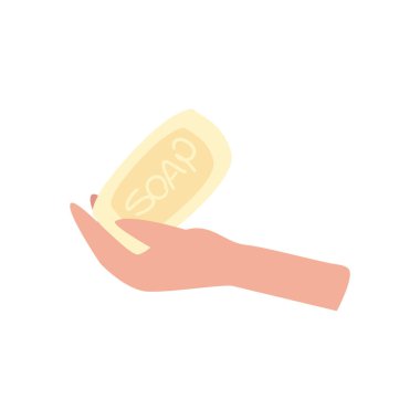 Sabun çubuğu düz biçim vektör tasarımlı el