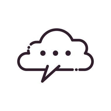 Bulut iletişim balonu çizgisi biçim vektör tasarımı