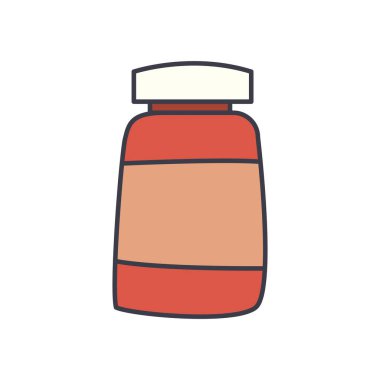 ilaç kavanozu düz biçim vektör tasarımı