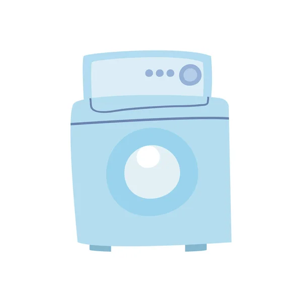 Wasmachine platte stijl pictogram vector ontwerp — Stockvector