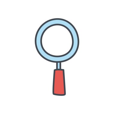 İzole edilmiş lupe düz biçim vektör tasarımı