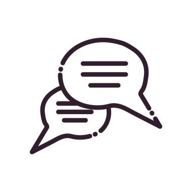 Satır biçimi vektör tasarımı ile iletişim baloncukları