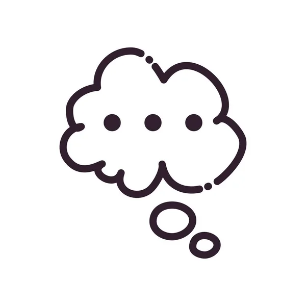 Cloud communication bubble line style icon vector design — Stock Vector