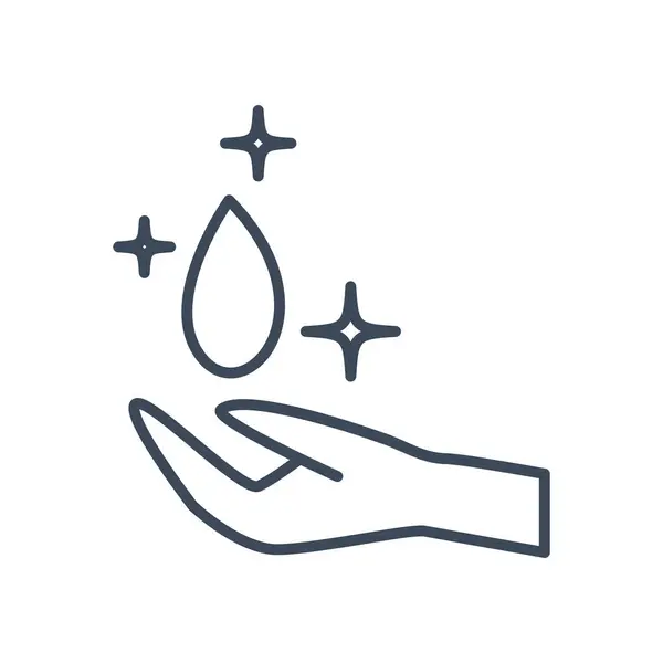 Gota de agua sobre la línea de mano icono de estilo diseño vectorial — Vector de stock