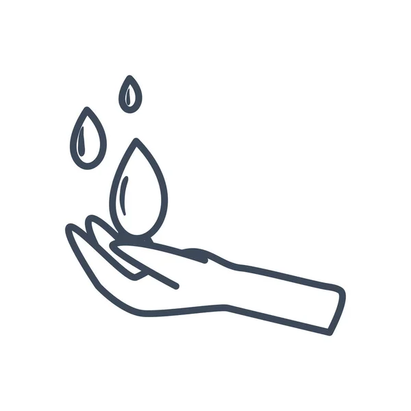 Gotas de agua sobre la línea de mano icono de estilo de diseño vectorial — Vector de stock