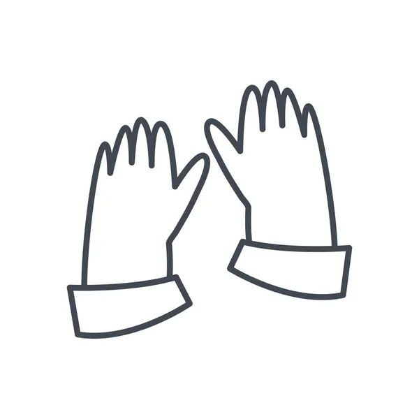 Lékařské rukavice linie styl ikony vektor design — Stockový vektor
