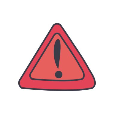 Ünlem işareti simgesi düz biçim vektör tasarımı