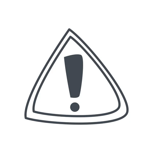 Point d'exclamation intérieur avertissement triangle ligne style icône vectoriel design — Image vectorielle