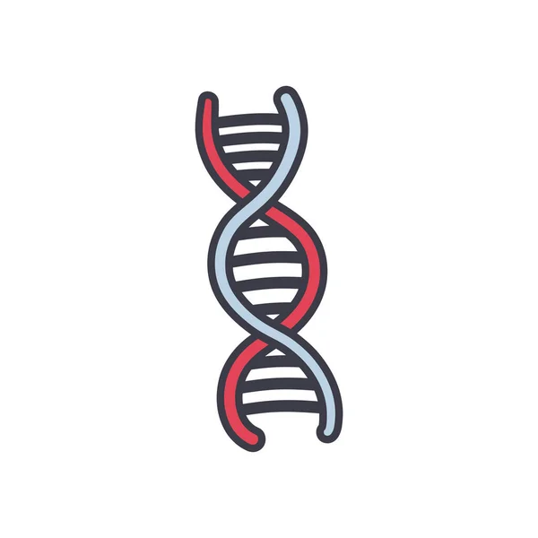 Isolierte DNA-Struktur flache Stil-Ikone Vektor-Design — Stockvektor