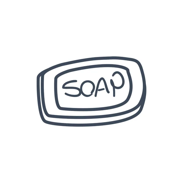 Barre de savon style ligne icône vectoriel design — Image vectorielle