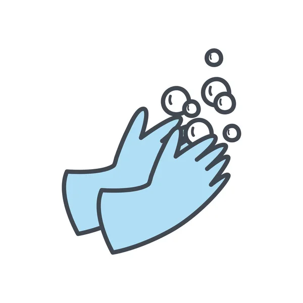 Isolierte Hände waschen flache Stil Ikone Vektor-Design — Stockvektor