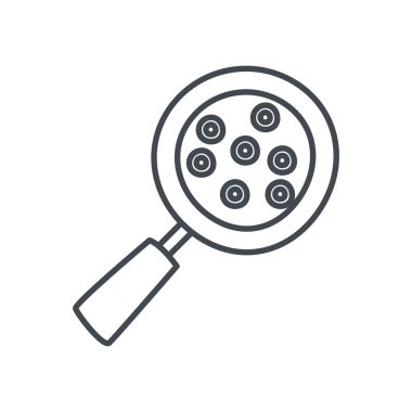 Lupe çizgisi biçim vektör tasarımının içindeki virüs