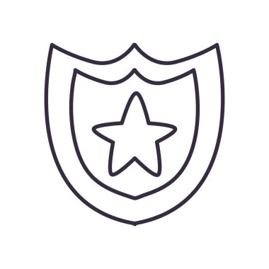 Yıldız çizgisi biçim vektör tasarımlı Usa kalkanı