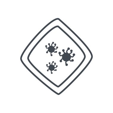 Covid 19 virüsü uyarı çizgisi biçim vektör tasarımı içinde