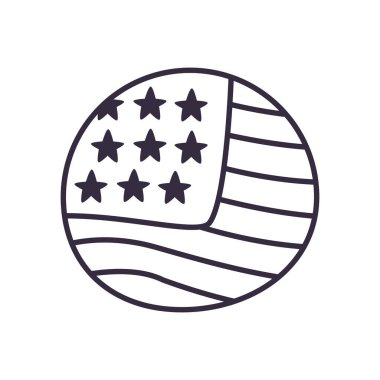 ABD bayrak çember çizgisi biçim vektör tasarımı