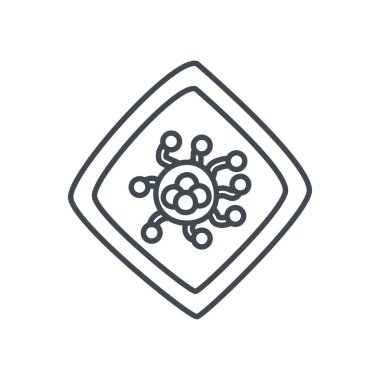 Covid 19 virüsü uyarı çizgisi biçim vektör tasarımı içinde