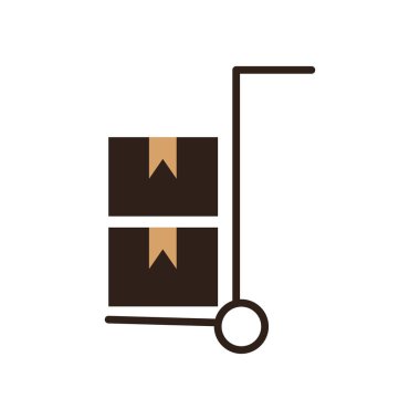 Düz simge tasarımı üzerinde kutular