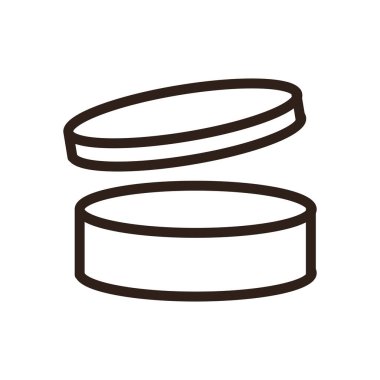 Daire şeklinde düz biçim ikon vektör tasarımlı kutu