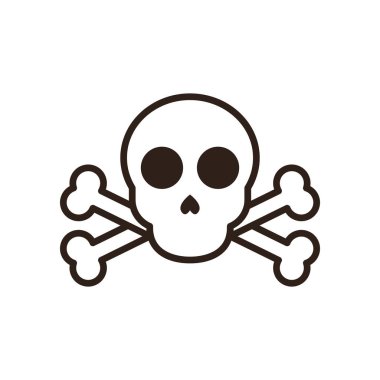 İzole kafatası düz biçim vektör tasarımı