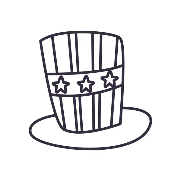 Usa hat line style icon design — стоковый вектор