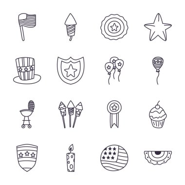 Bağımsızlık günü çizgisi biçimi vektör tasarımı