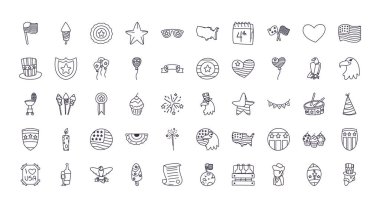 Bağımsızlık günü çizgisi biçimi vektör tasarımı