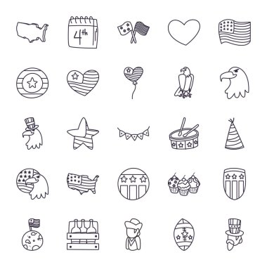 Bağımsızlık günü çizgisi biçimi vektör tasarımı