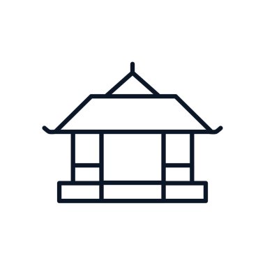 Japon geleneksel binası izole edilmiş ikon