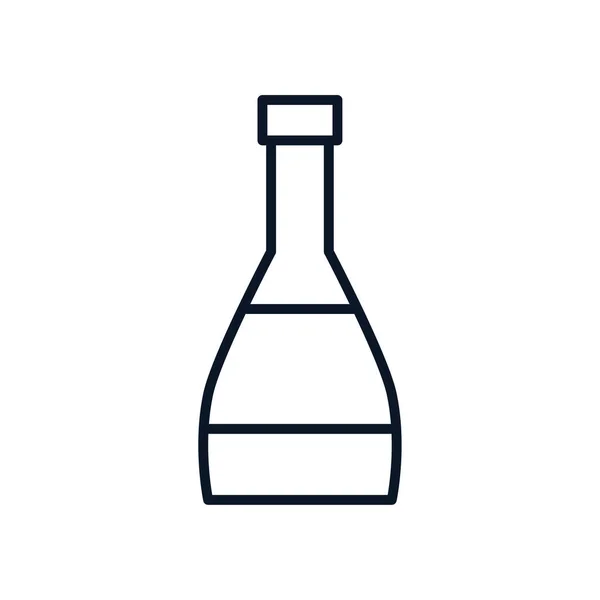 Sake japanese bottle line style icon — Stock Vector