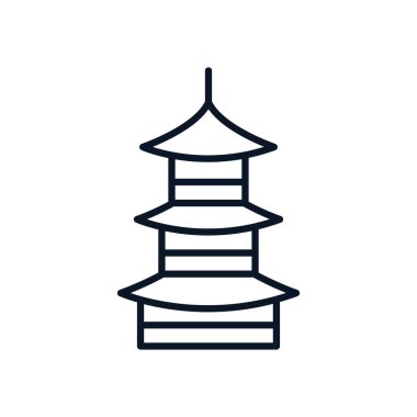 Japon geleneksel binası izole edilmiş ikon