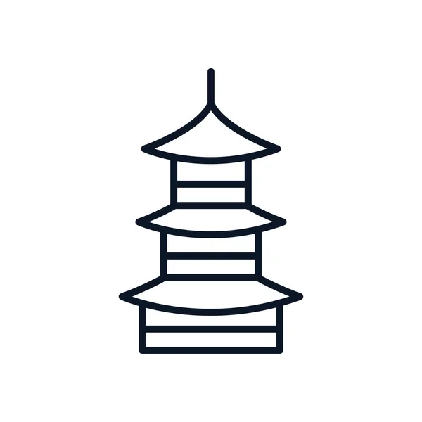 Japonés tradicional edificio aislado icono — Archivo Imágenes Vectoriales