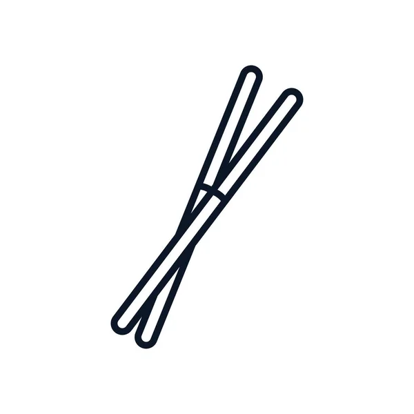 Japansk chopstick utensil isolerad ikon — Stock vektor