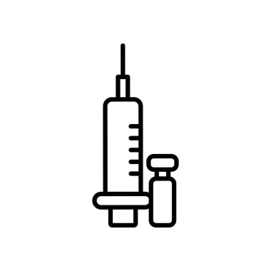 Şırınga ve şişe simgesi, satır biçimi