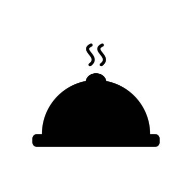 Mutfak tabağı simgesi, siluet tarzı