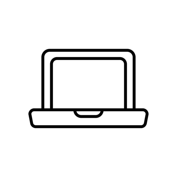 ノートパソコンのアイコンラインスタイル — ストックベクタ
