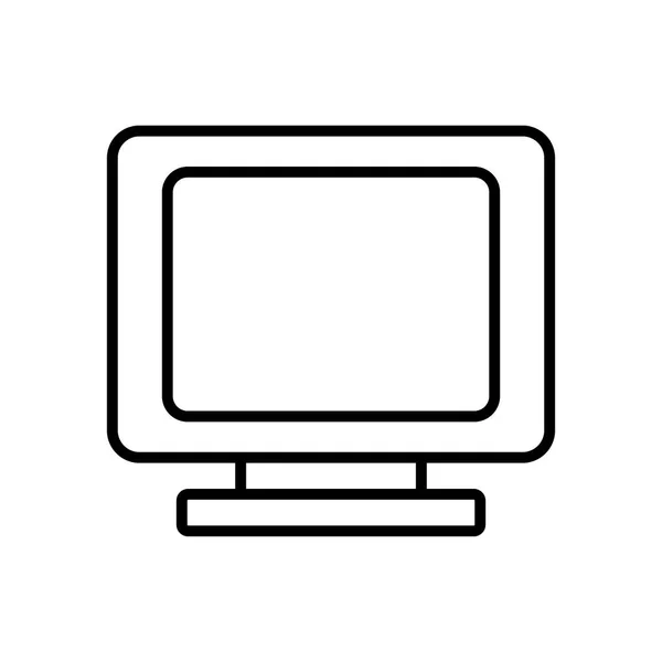 Ícone monitor de computador, estilo de linha — Vetor de Stock