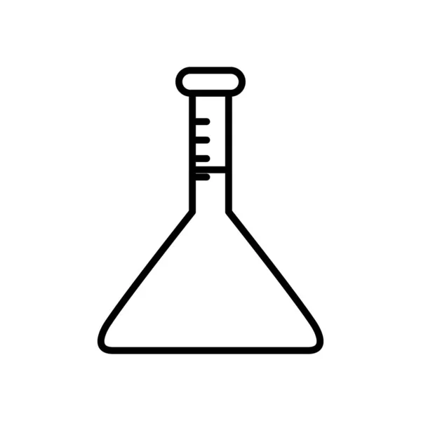 Иконка химической конической колбы, стиль линии — стоковый вектор