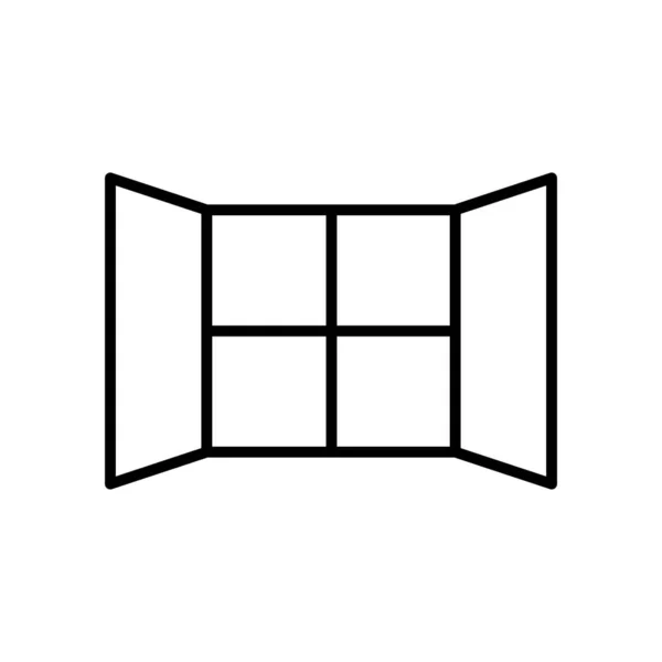 Icône de fenêtre ouverte, style ligne — Image vectorielle