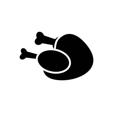 Kızarmış tavuk ikonu, siluet tarzı.